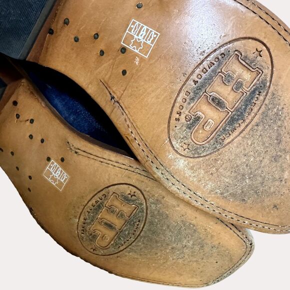 Horse Power HP Mens Cowboy Western Boots Leather Blue 8 D bv main image 4